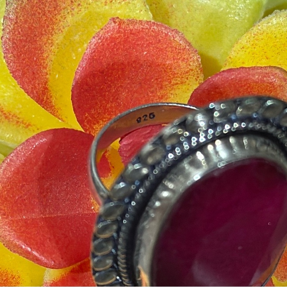 Huge Silver Ruby Ring - image 6